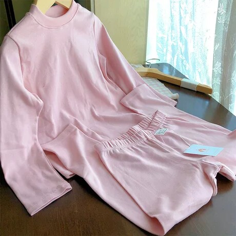 品牌外贸全棉儿童保暖内衣套装男女童秋衣秋裤中大童香芋紫家居服