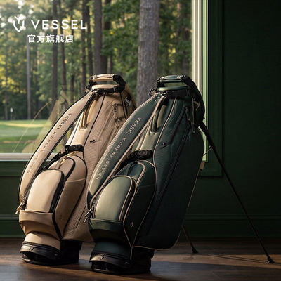 VESSEL高尔夫球包CREWECUPLUXgolf7.5寸4格轻便支架包皮革球杆包