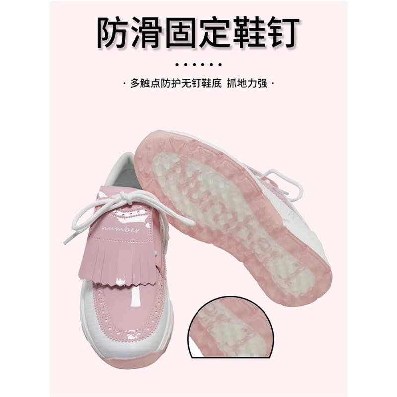 number高尔夫球鞋女款英伦流苏风防水透气无钉款防滑轻便运动鞋子