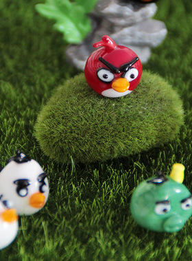 跨境淄博琉璃工艺品小摆件愤怒小鸟系列水晶动物桌面家居装饰车载