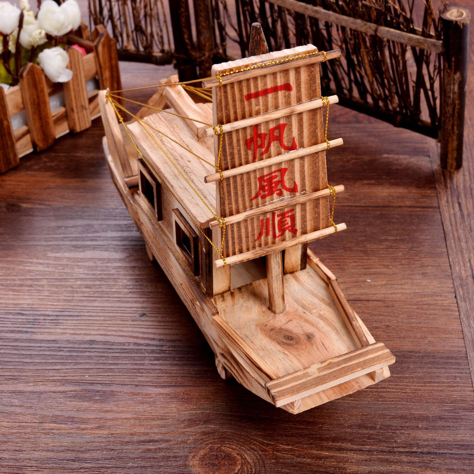 热销木制一帆风顺模型帆船 木制音乐玩具 厂家直销