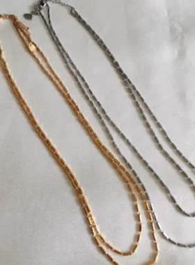 Lovisa欧美ins风感M同款双层链条简约项链女锁骨链