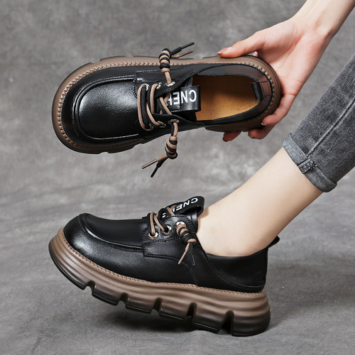 厚底乐福鞋皮鞋女百搭时尚