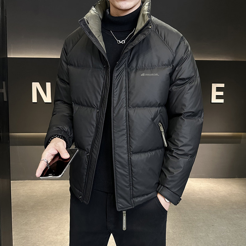 新款拼色立领羽绒服男短款外衣保暖羽绒外套Y611-P165,男装羽绒服,电商A239