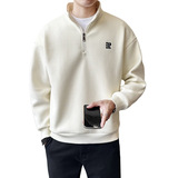 冬季新款加绒加厚休闲立领打底衫宽松套头男士内搭上衣W6862-P90，男装卫衣，电商A239