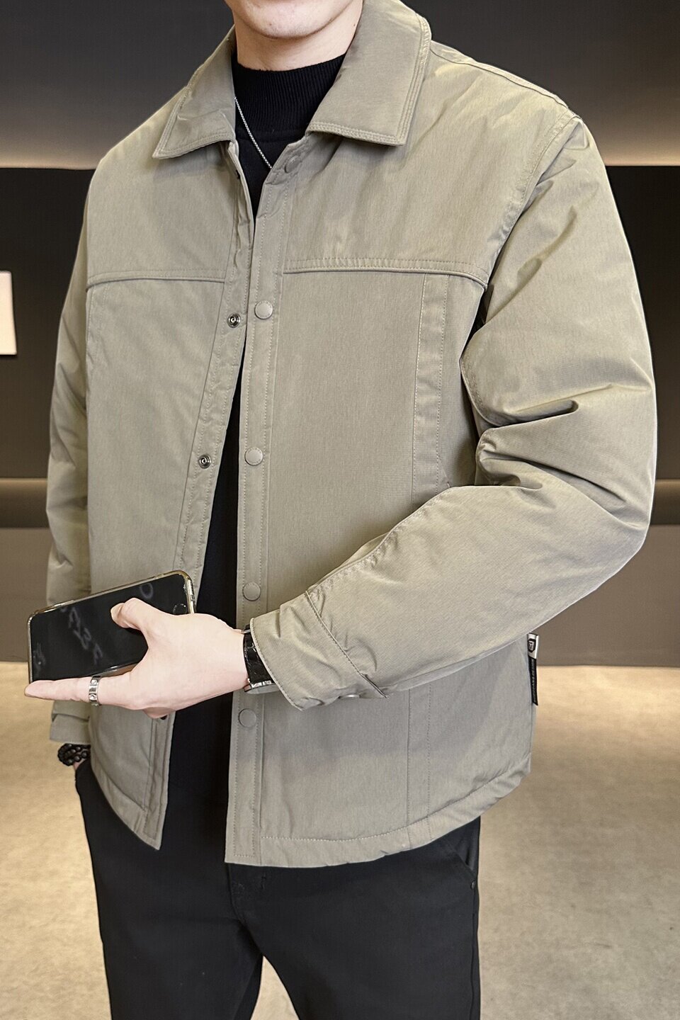 标轻薄羽绒服男休闲风冬季潮流翻领短款外套男士夹克Y176-P170,男装夹克,电商A239