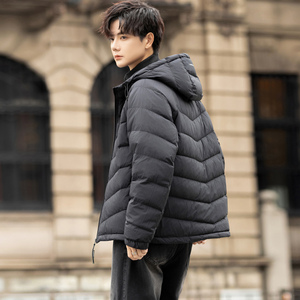 标轻薄排骨羽绒服男冬季潮流连帽短款外套男士夹克Y8611-P175图片