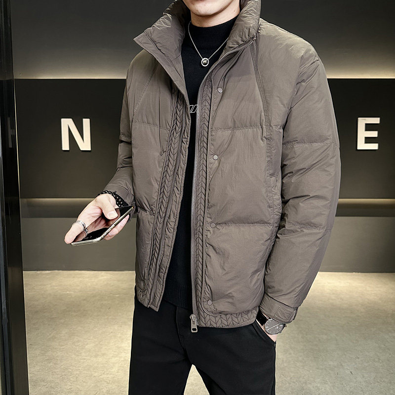 冬季短款立领标羽绒服男 工艺款加厚面包服保暖外套Y201-P220图片