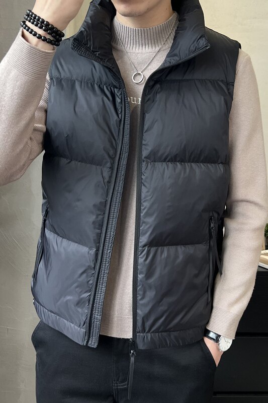 短款立领羽绒马夹男休闲日系面包服保暖外套马甲背心M211-P120,男装背心/马甲,电商A239