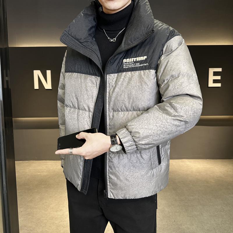 冬季店主新款标拼色立领羽绒服男短款保暖羽绒外套Y11578-P225,男装羽绒服,电商A239