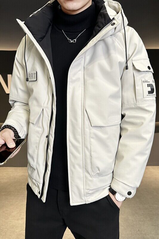 冬季新款店主工装羽绒服男短款冲锋衣保暖羽绒外套Y128-P200,男装羽绒服,电商A239