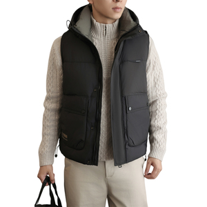 老钱风男士连帽秋冬外穿羽绒服马夹韩版潮流坎肩外套M8076-P130图片