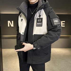 冬季店主风新款工装羽绒服男中长款冲锋衣保暖羽绒外套Y3611-P245,男装羽绒服,电商A239