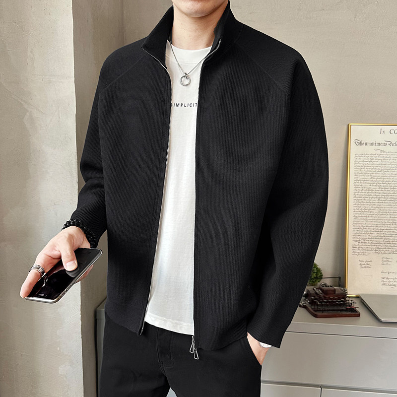 2026春季莱赛尔立领毛衣开衫男士休闲短款毛衣外套K7728-P140,男装针织衫/毛衣,电商A239