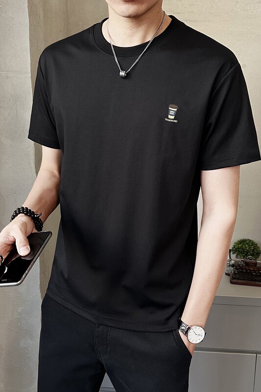 男士新款圆领百搭高级感时尚短袖t恤棉质潮流夏季上衣服T3301-P38图片