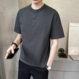 男士棉短袖T恤2025夏季新款圆领韩版宽松设计感上衣服T98001-P58，男装T恤，电商A239
