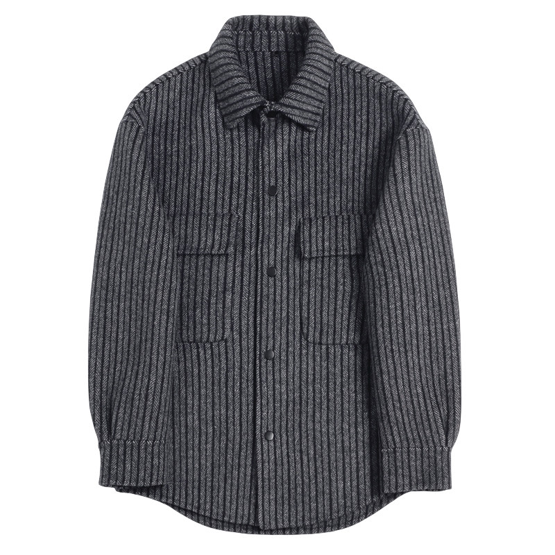 秋冬纯手工双面羊绒夹克男休闲款衬衫领双面呢S96018-P255,男装夹克,电商A239