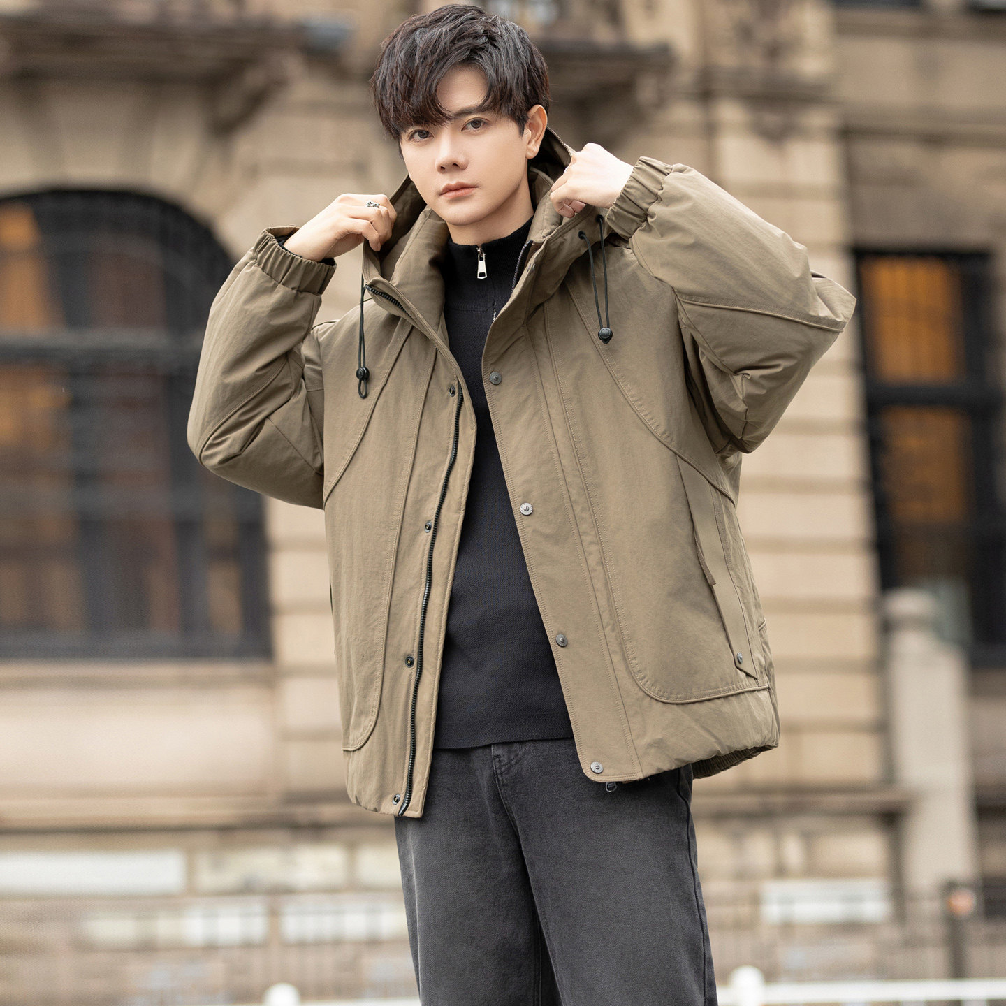 冬季新款工装羽绒服男短款保暖羽绒外套Y2576-P255,男装羽绒服,电商A239