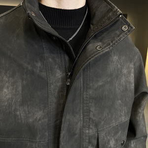 秋季立领皮衣夹克男时尚潮流外套青年帅气机车服上衣P1118-P155图片