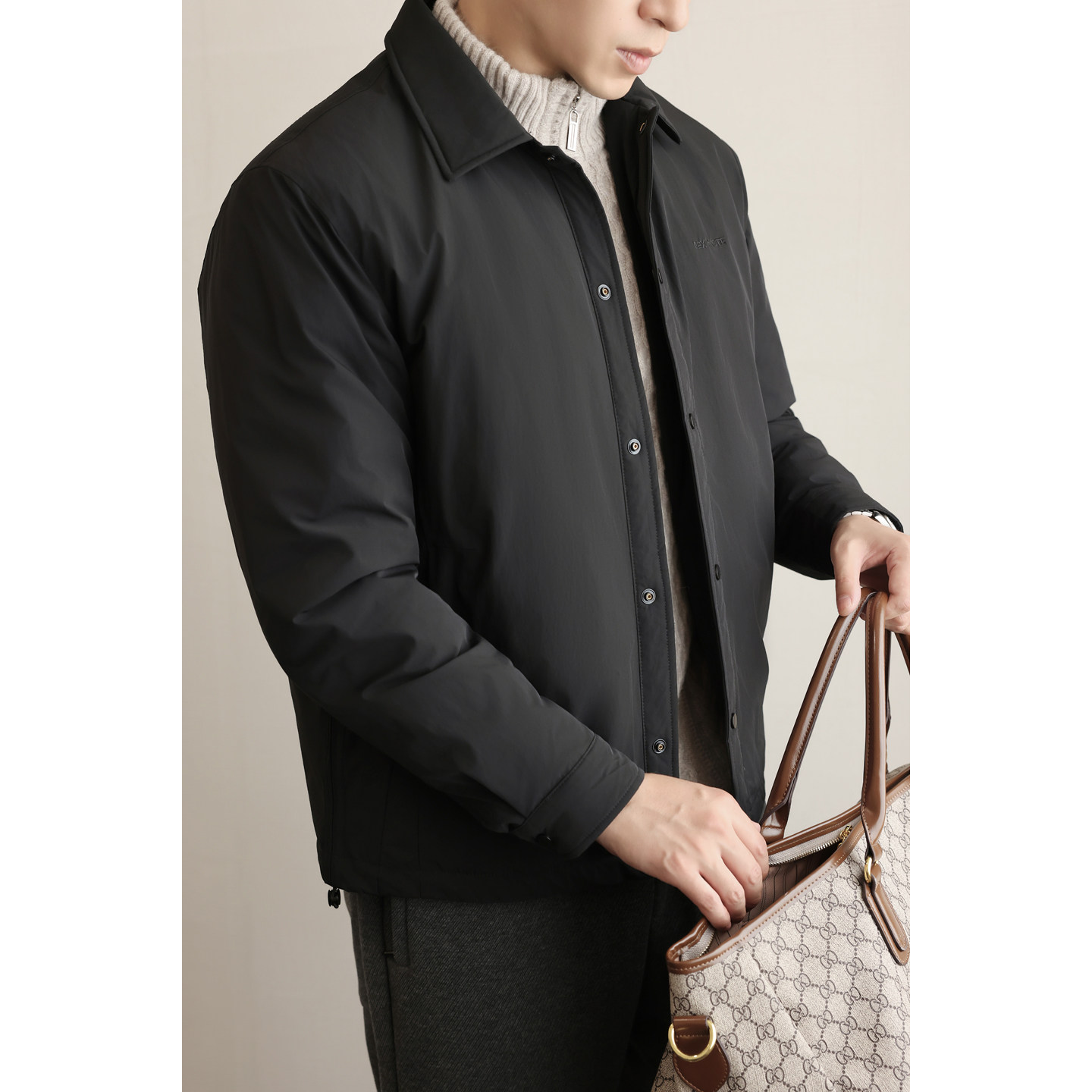 标轻薄羽绒服男冬季潮流翻领短款休闲外套男士夹克Y5530-P165,男装夹克,电商A239