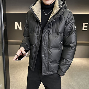 冬季店主风新款连帽羽绒服男 短款保暖羽绒外套Y155-P175图片
