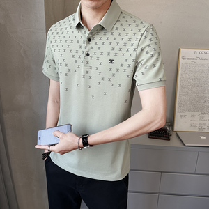 新款男士翻领短袖POLO衫时尚百搭休闲上衣T恤潮PL9008-P65
