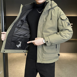 冬季新款店主工装羽绒服男 短款冲锋衣保暖羽绒外套Y128-P200图片