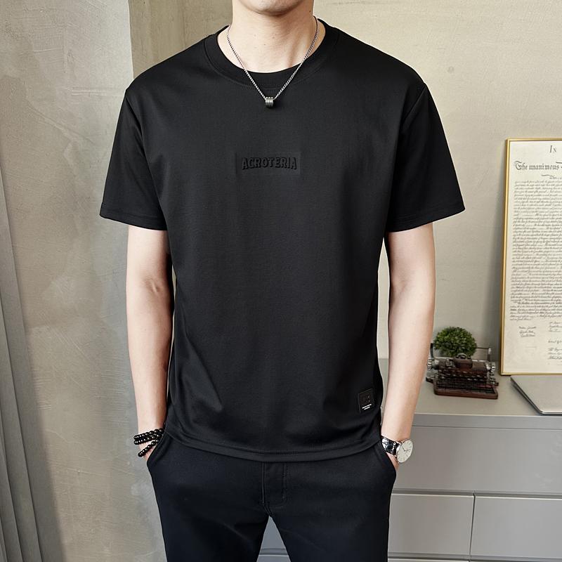 夏季时尚男士短袖t恤休闲钢印圆领半袖百搭上衣T95505-P38,男装T恤,电商A239