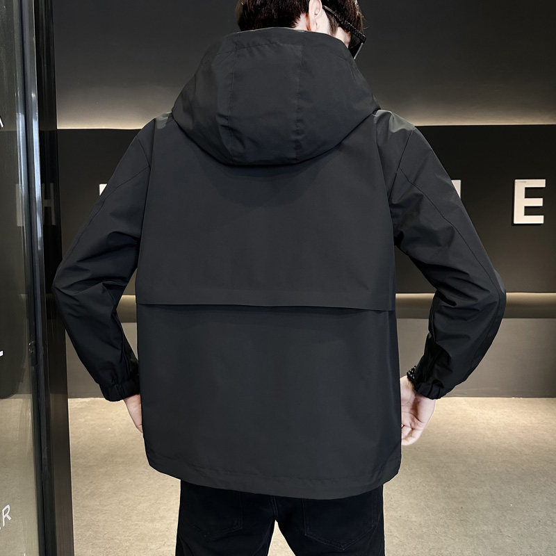 秋季潮牌连帽工装夹克冲锋衣外套男潮流帅气休闲上衣服JK77-P120,男装夹克,电商A239