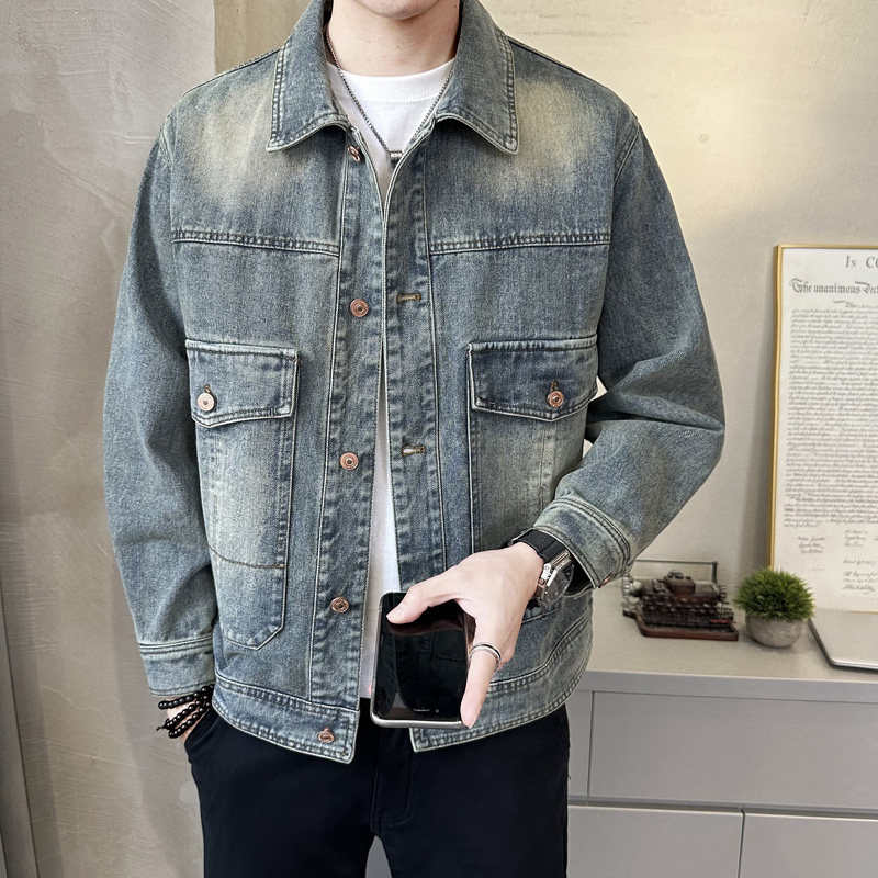 牛仔外套男春秋季新款韩版潮流帅气休闲百搭夹克上衣N171-P145,男装工装外套,电商A239