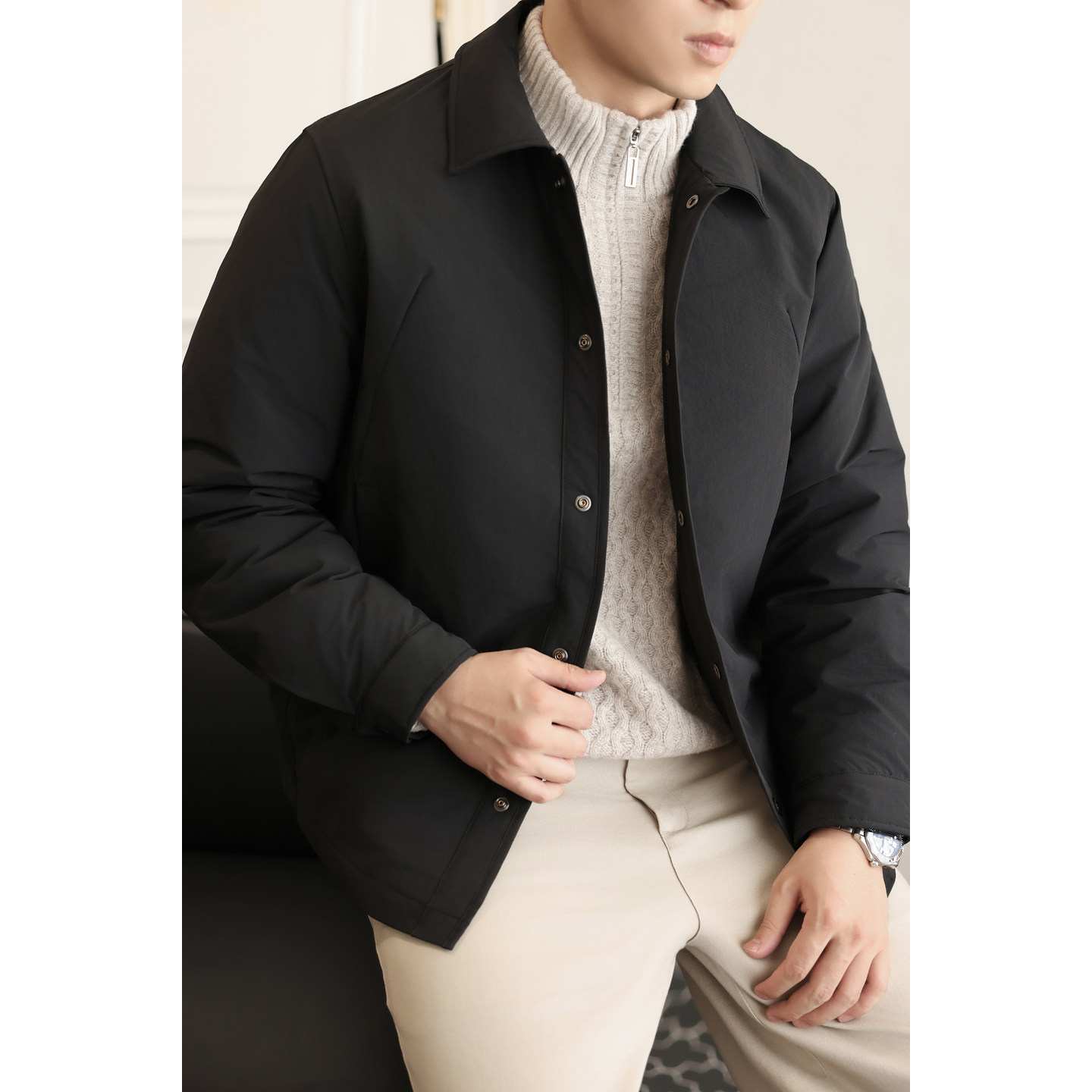 标轻薄羽绒服男休闲风冬季潮流翻领短款外套男士夹克Y190-P175,男装夹克,电商A239