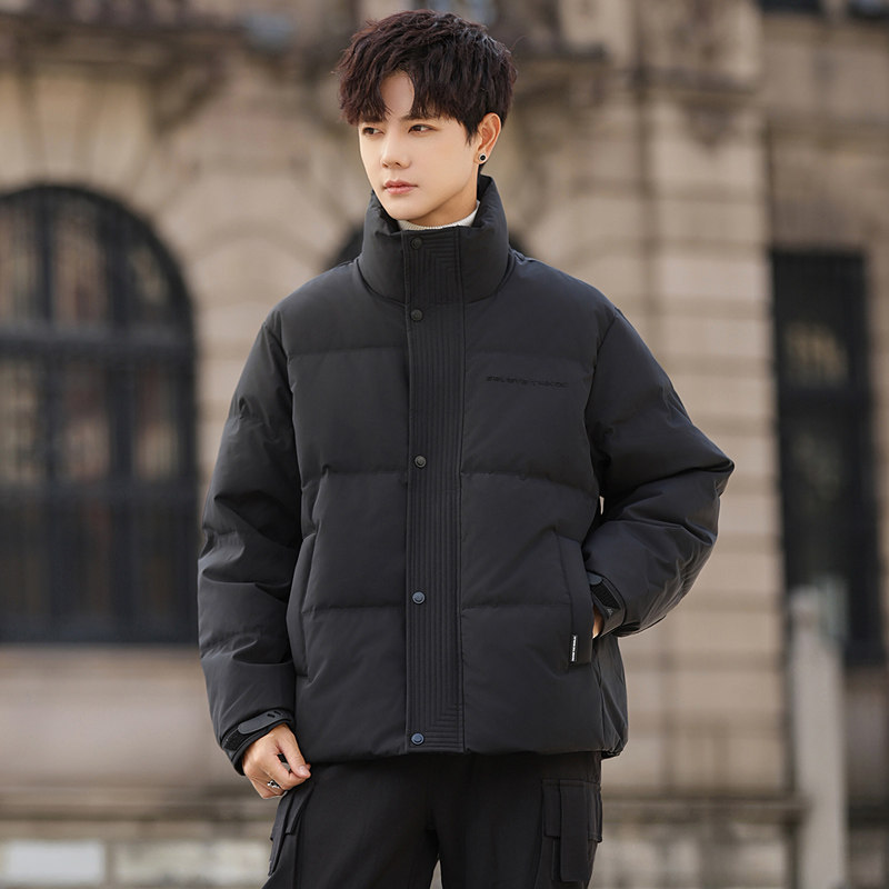 Tim冬短款立领白鸭绒羽绒服标男加厚面包服保暖外套Y11606-P230,男装羽绒服,电商A239