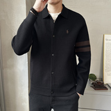春季简约休闲翻领拼色毛衣拉链开衫时尚休闲男款外套K7738-P135，男装针织衫/毛衣，电商A239