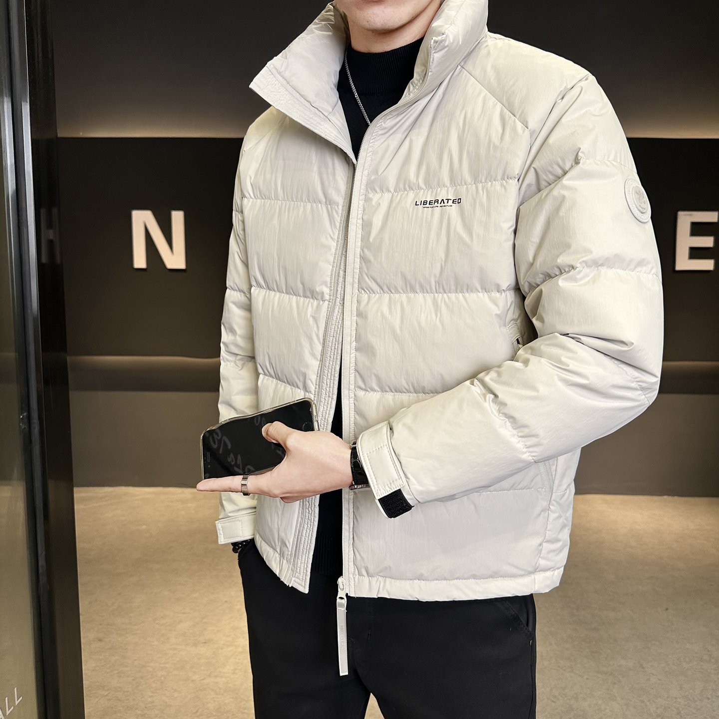 冬季男士羽绒服新款青年时尚简约修身保暖百搭外套Y5555-P205，男装羽绒服，电商A239