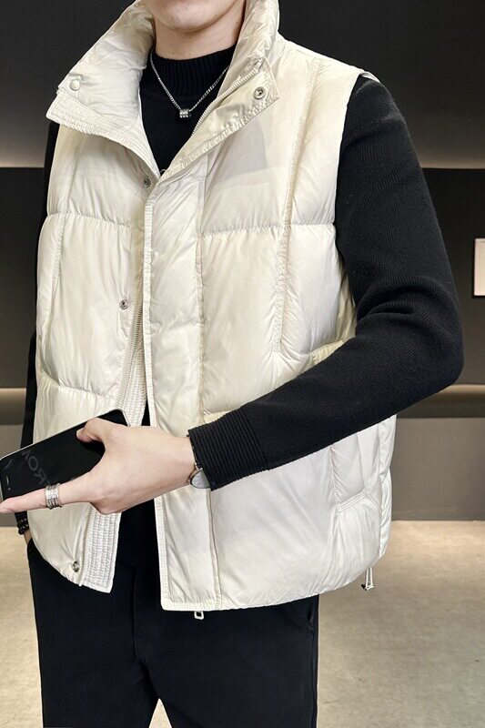 短款立领羽绒马夹男休闲日系面包服保暖外套马甲背心M8067-P125,男装背心/马甲,电商A239