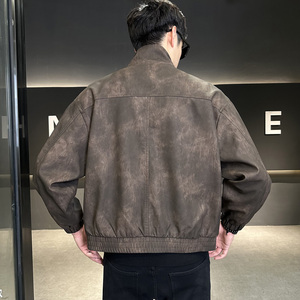 秋季立领皮衣夹克男时尚潮流外套青年帅气机车服上衣P1118-P155