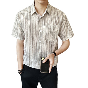 夏季新款男士短袖衬衫时尚百搭休闲衬衣薄款上衣C558-P68图片