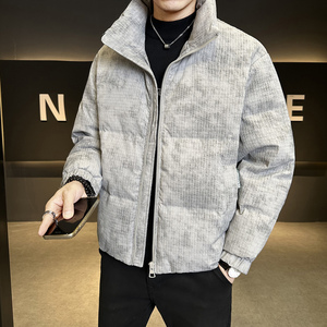 冬季店主风新款立领标羽绒服男 短款保暖羽绒外套Y12032-P230图片