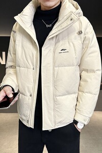 冬季店主风新款连帽标羽绒服男 短款保暖羽绒外套Y2516-P210图片