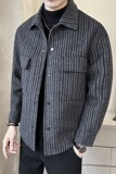 秋冬纯手工双面羊绒夹克男休闲款衬衫领双面呢S96018-P255，男装夹克，电商A239