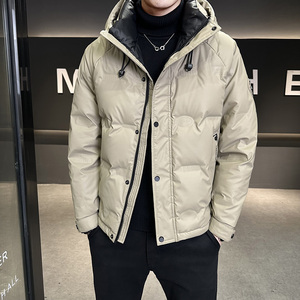 冬季店主风新款连帽羽绒服男 短款保暖羽绒外套Y155-P175图片