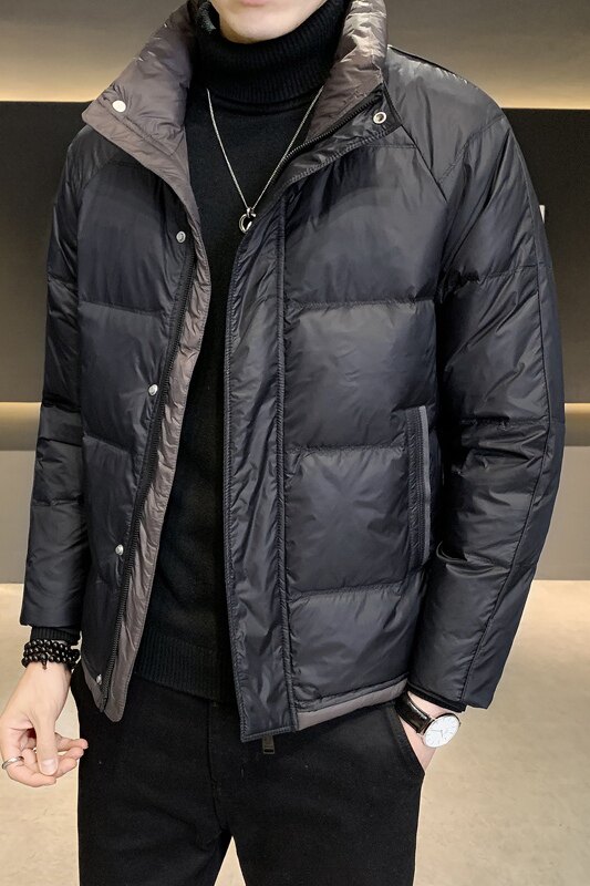 冬季短款立领标羽绒服男日系加厚面包服保暖外套Y6626-P195,男装羽绒服,电商A239