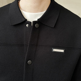 2026春季韩系潮男黑色翻领针织开衫修身夹克外套K7711-P130，男装夹克，电商A239