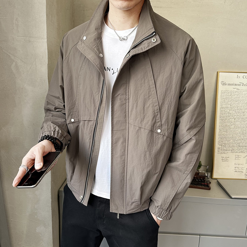 春季防风外套男美式立领夹克百搭潮廓形立体剪裁感JK6509-P135图片