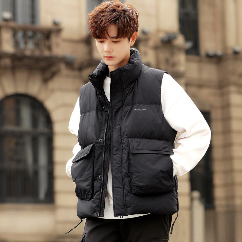 Tim短款立领羽绒马夹男休闲面包服保暖外套马甲背心M6096-P130,男装背心/马甲,电商A239