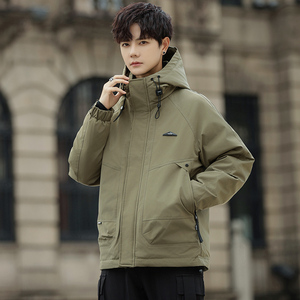 Tim新款工装羽绒服男 短款冲锋衣保暖羽绒外套Y3658-P190,男装羽绒服,电商A239