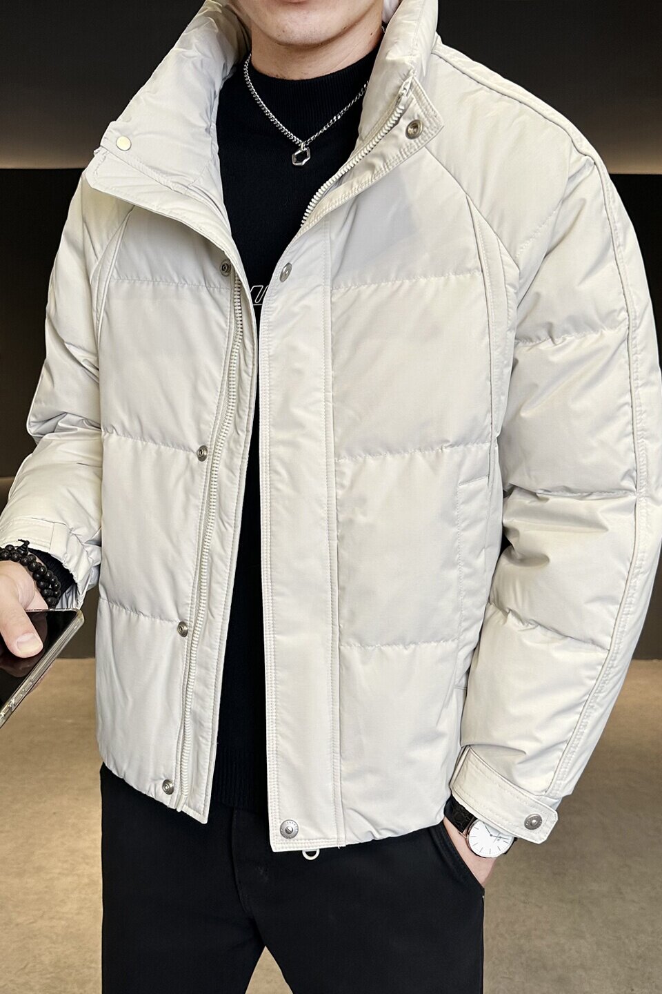 冬季店主风新款立领标羽绒服男短款保暖羽绒外套YR25101-P198,男装羽绒服,电商A239
