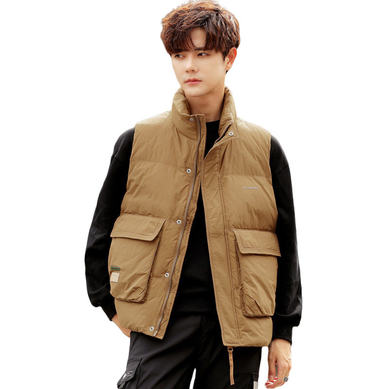 Tim短款立领羽绒马夹男休闲面包服保暖外套马甲背心M6096-P130,男装背心/马甲,电商A239