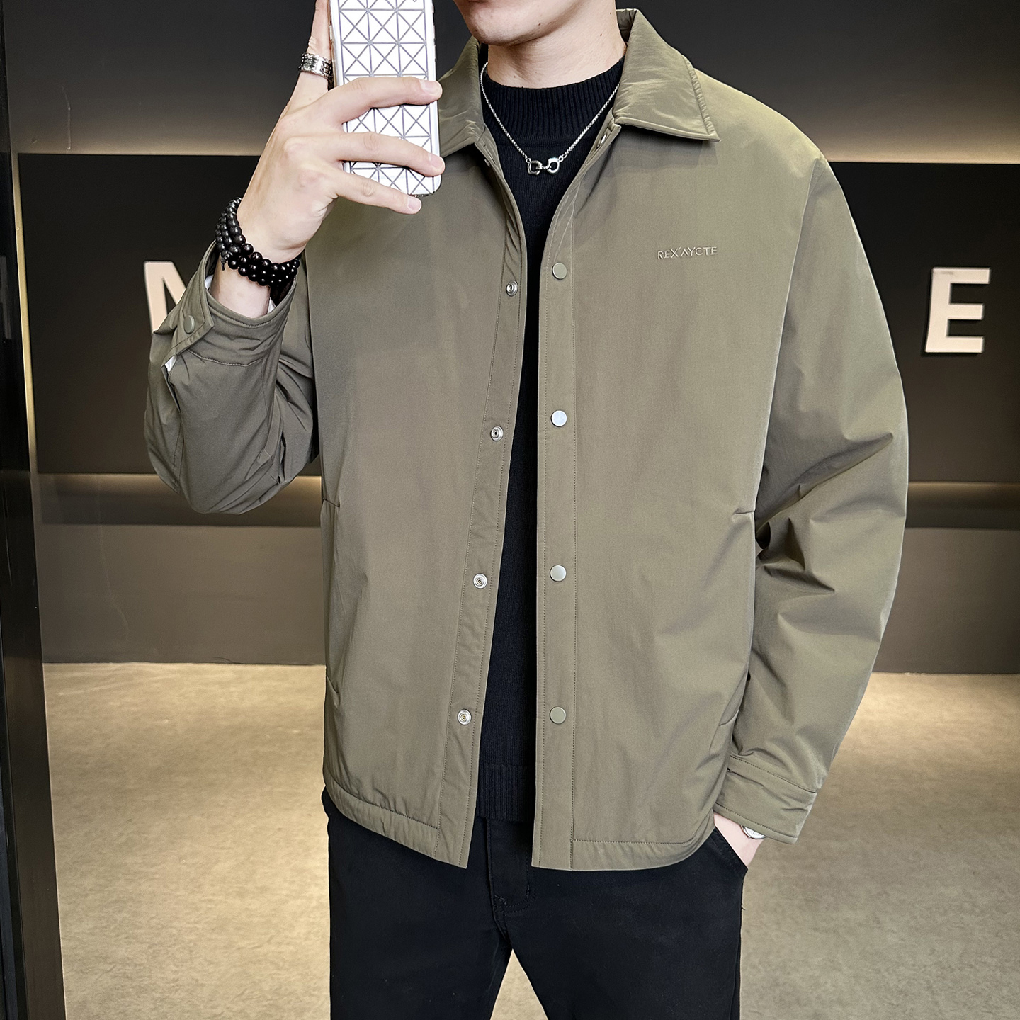 标轻薄羽绒服男冬季潮流翻领短款休闲外套男士夹克Y5530-P165，男装夹克，电商A239