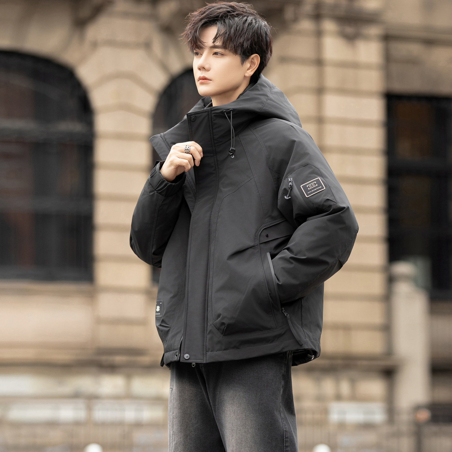 冬季新款工装羽绒服男短款保暖羽绒外套夹克YR25109-P245,男装夹克,电商A239
